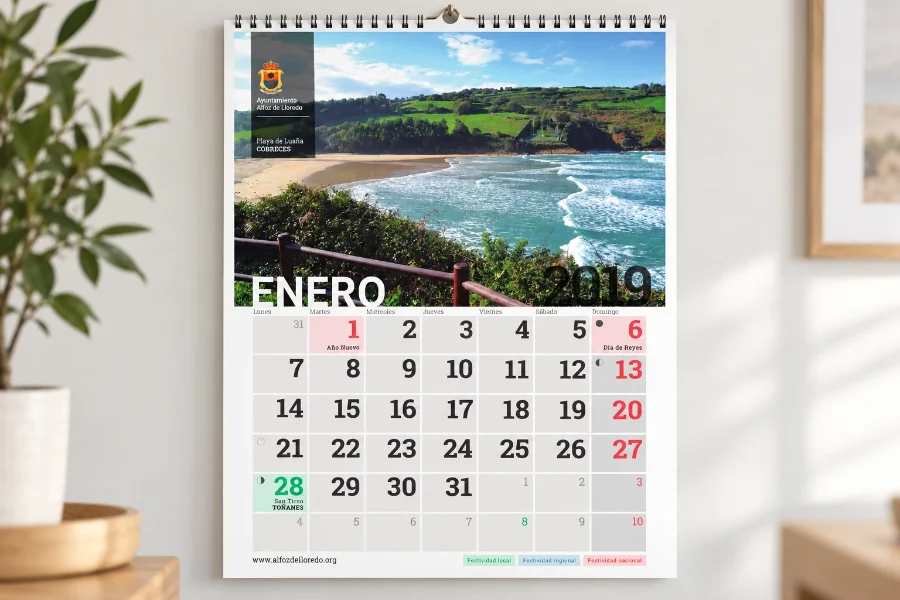 Alfoz de Lloredo · calendario 2019: calendario (2 de 2)