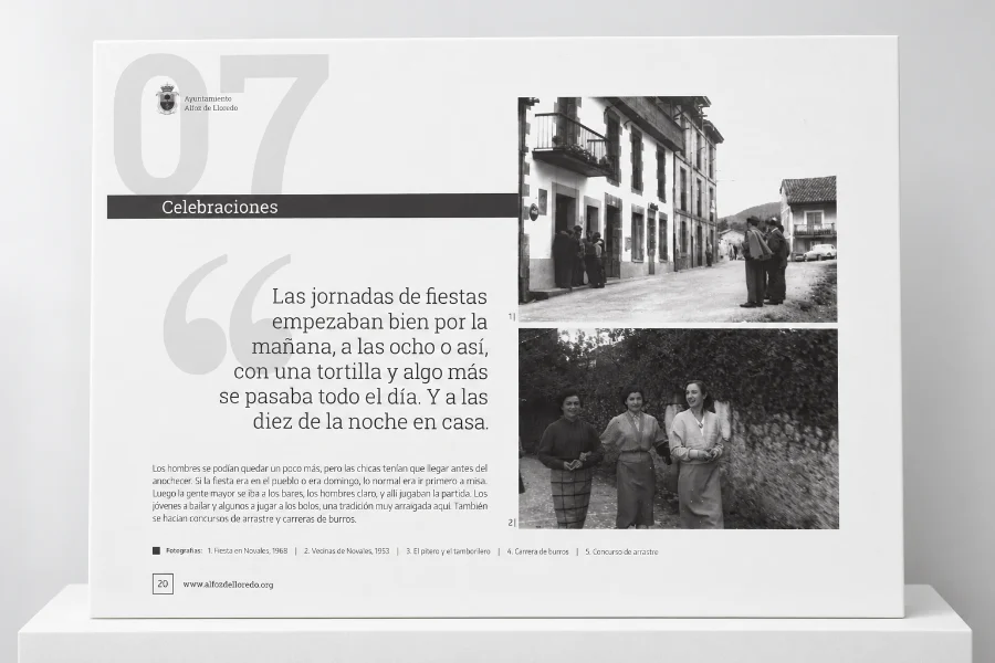 Alfoz de Lloredo · libro «Imágenes del pasado»: libro en panel