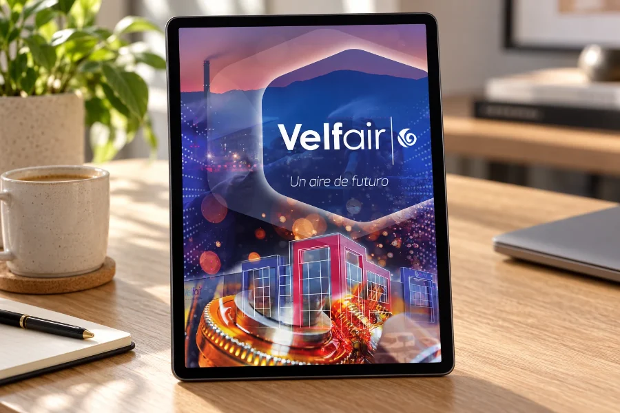 Velfair · catálogo y calendario: catálogo en la tableta