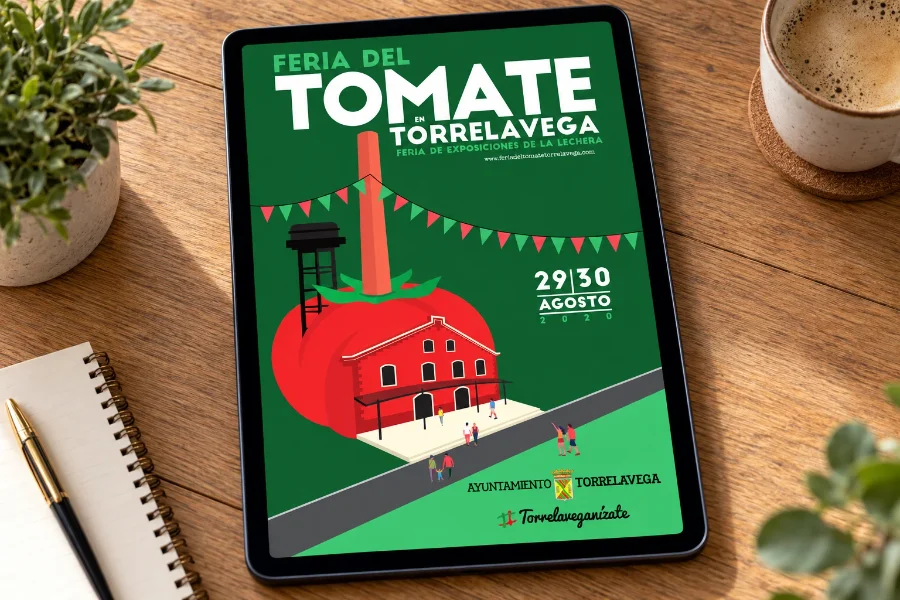 Festival del Tomate · edición 2020: cartel en la tableta