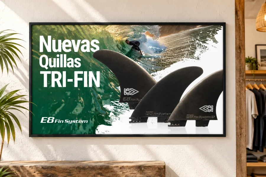 E8 Fin System · campañas 2021-2022: cartel enmarcado (1 de 2)