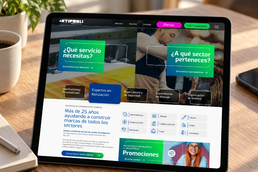 Artipubli · propuesta de web 2022: señal en la tableta