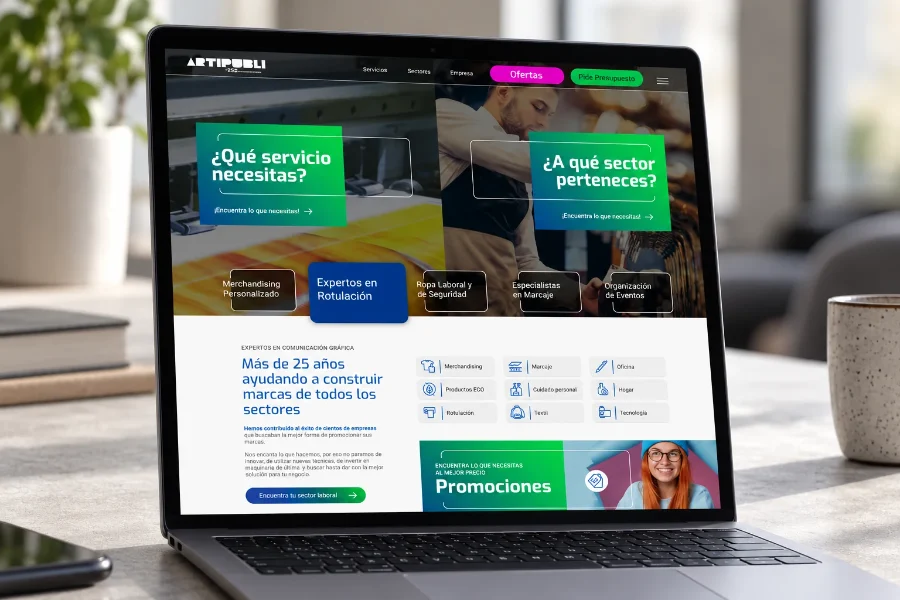 Artipubli · propuesta de web 2022: web en el portátil