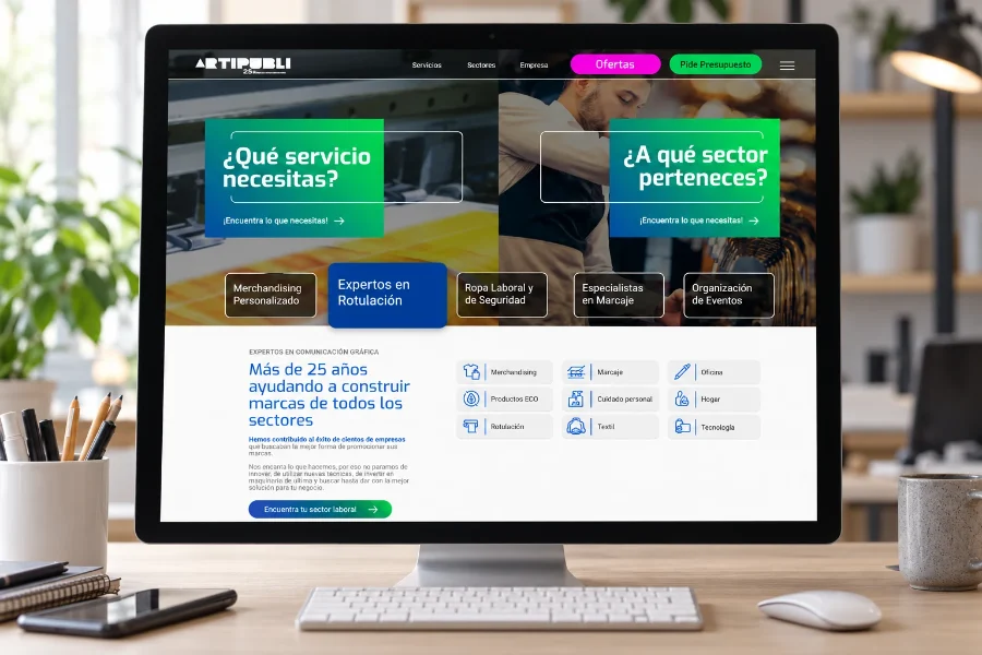 Artipubli · propuesta de web 2022: señal en pantalla