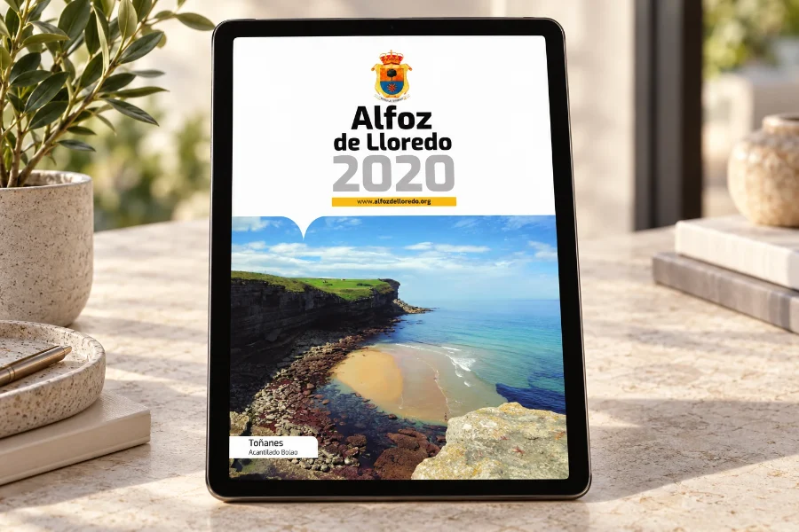 Alfoz de Lloredo · calendario 2020: calendario en la tableta