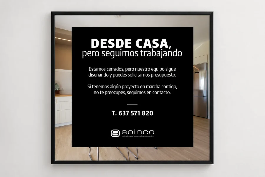 Cocinas Soinco · campañas en redes 2020-2025: publicación enmarcada (3 de 5)