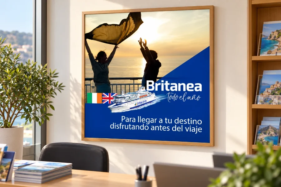 Brittany Ferries · campaña Britanea: cartel enmarcado