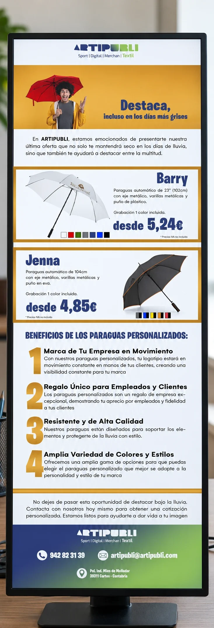 Artipubli · campañas 2022-2023: correo en pantalla