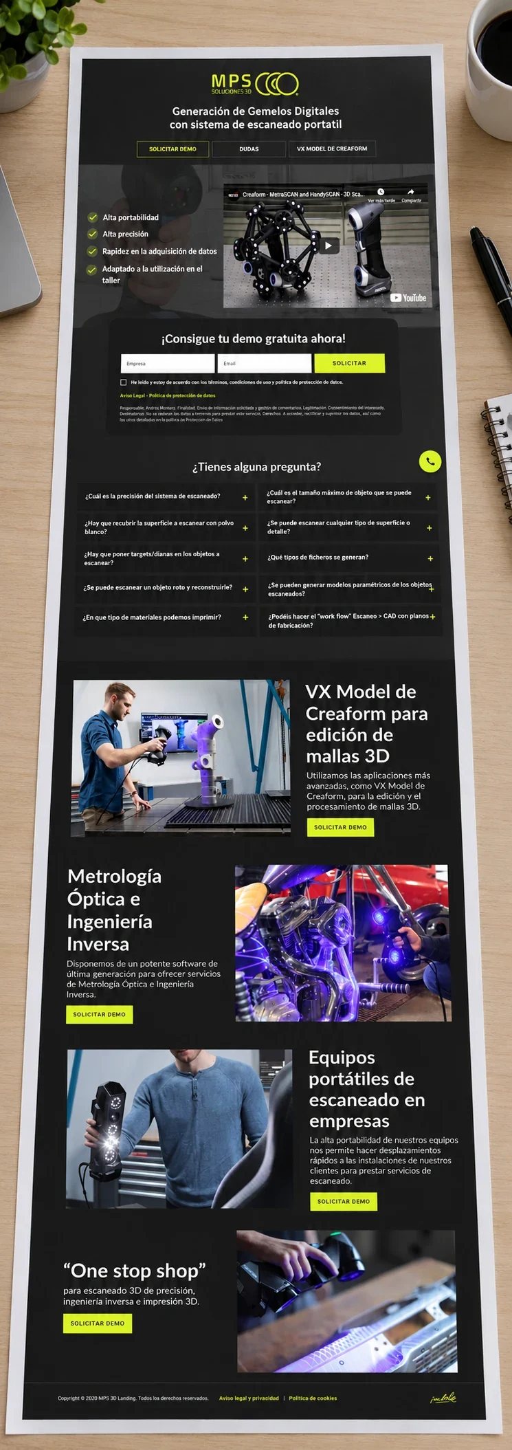 MPS Soluciones 3D · página de gemelos digitales: web impresa