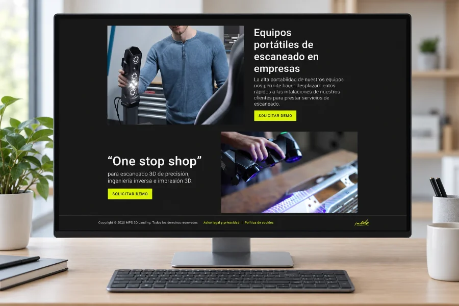 MPS Soluciones 3D · página de gemelos digitales: web en pantalla (2 de 2)