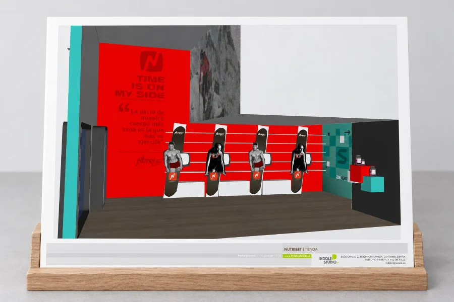 Nutribet · interiorismo: presentación en panel