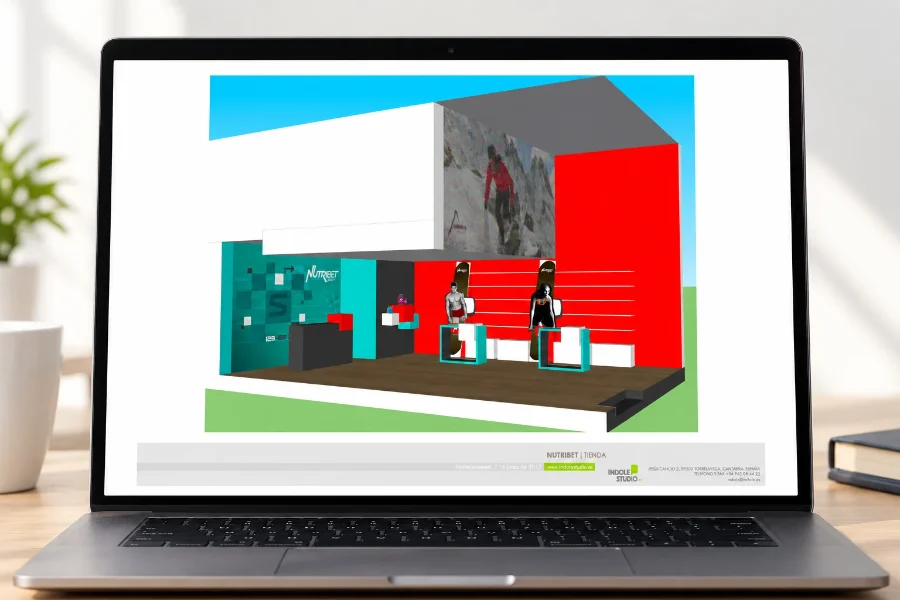 Nutribet · interiorismo: presentación en el portátil