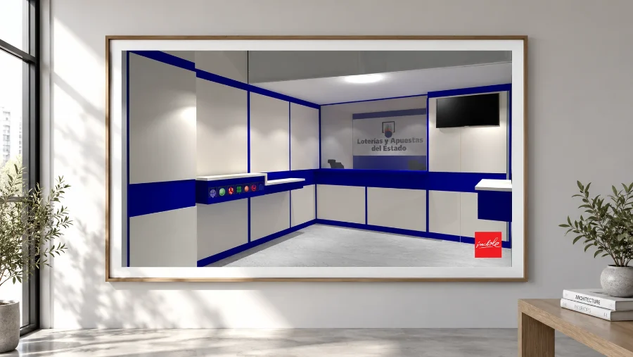 Administración de Lotería de Maliaño · interiorismo: presentación enmarcada