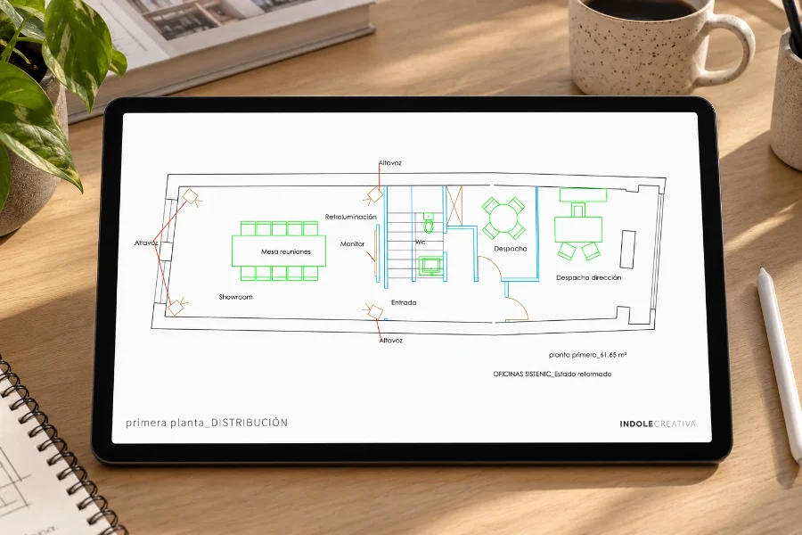 Sistenic · interiorismo: presentación en la tableta