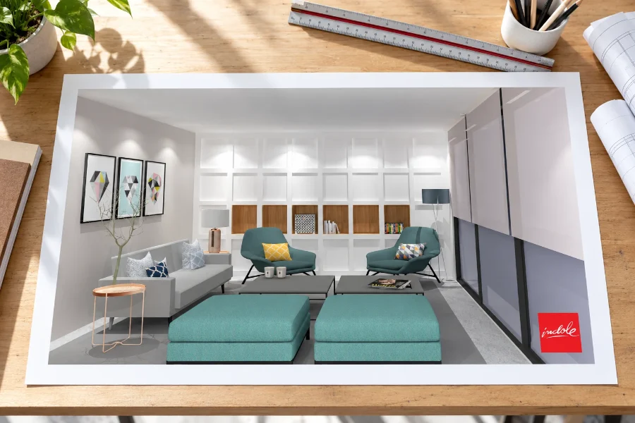 Los Pasiegos · interiorismo: presentación impresa