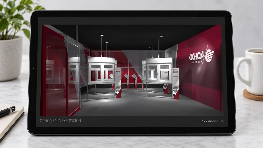 Ochoa Ventanas · sala de exposición: presentación en la tableta