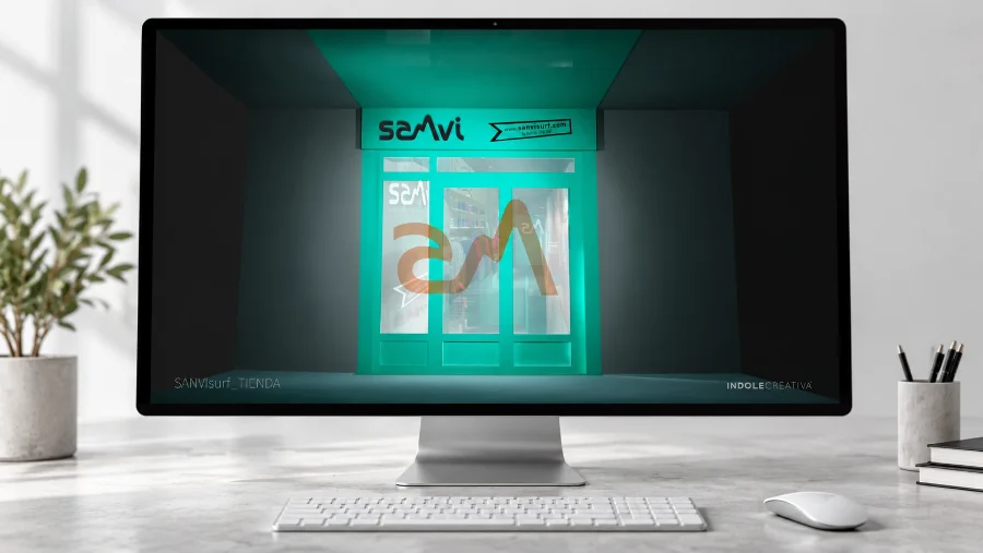 Sanvi Surf · interiorismo: presentación en pantalla