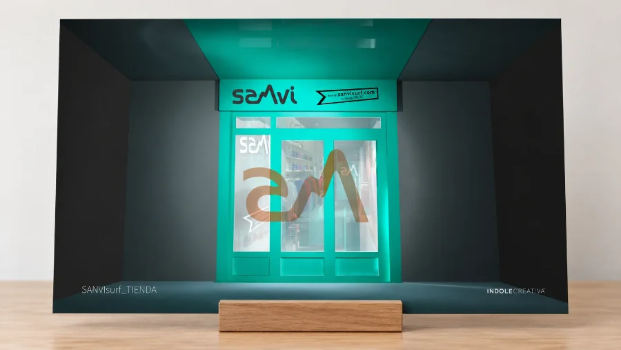 Sanvi Surf · interiorismo: presentación en panel