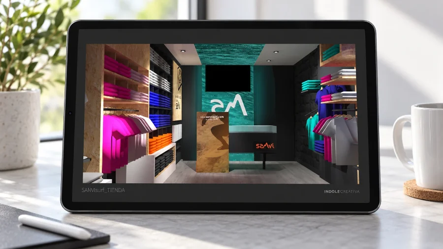 Sanvi Surf · interiorismo: presentación en la tableta