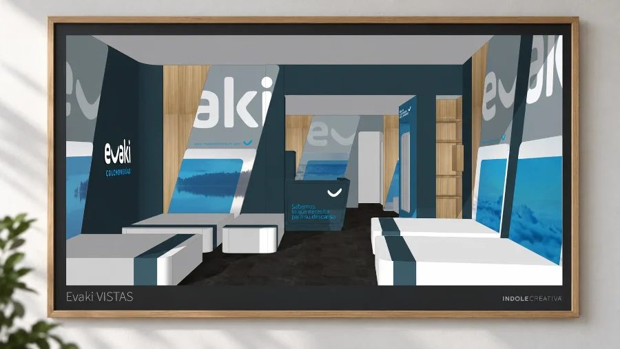 Evaki · interiorismo: presentación enmarcada
