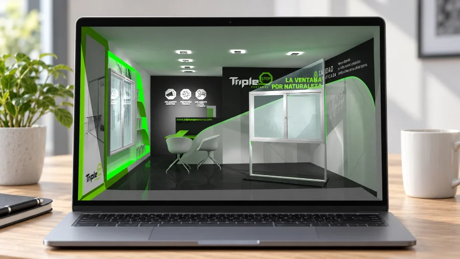 Triplestop · interiorismo: presentación en el portátil