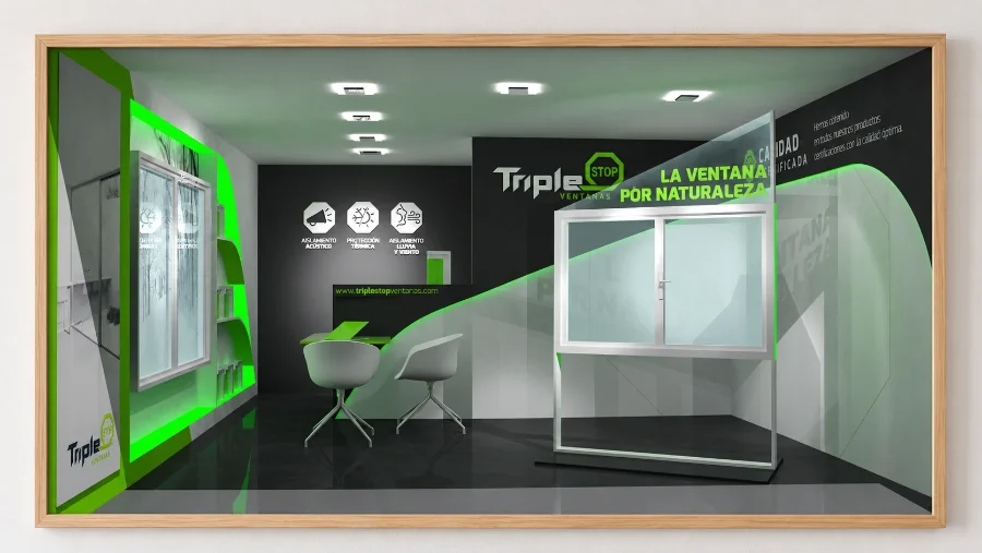 Triplestop · interiorismo: presentación enmarcada