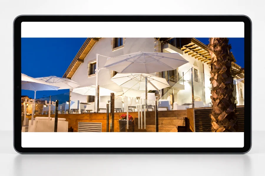 Hotel Tinas de Pechón · interiorismo: presentación en la tableta
