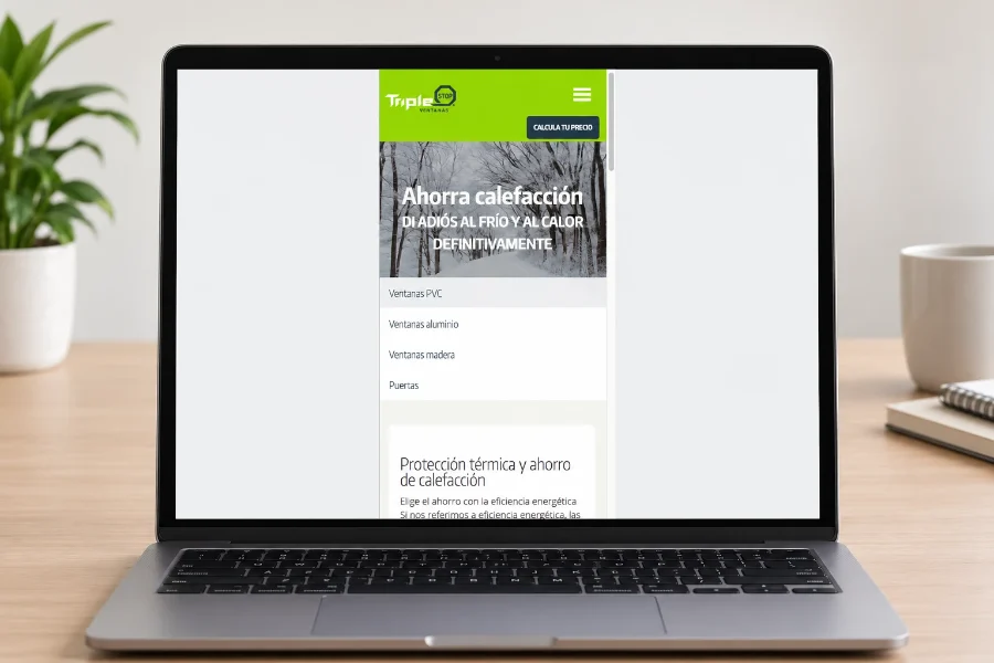 Triplestop · diseño web: web en el portátil