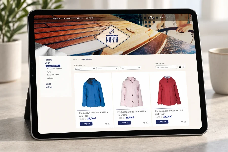 Náutico Nuria San Vicente · diseño web 2015: web en la tableta