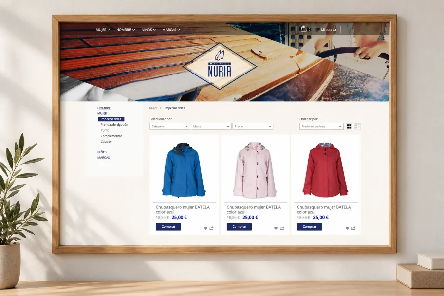 Náutico Nuria San Vicente · diseño web 2015: web enmarcada