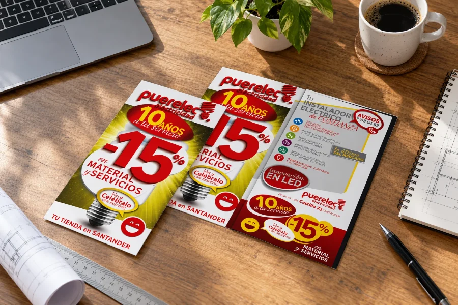 Puerelec · 10 aniversario: campaña impresa
