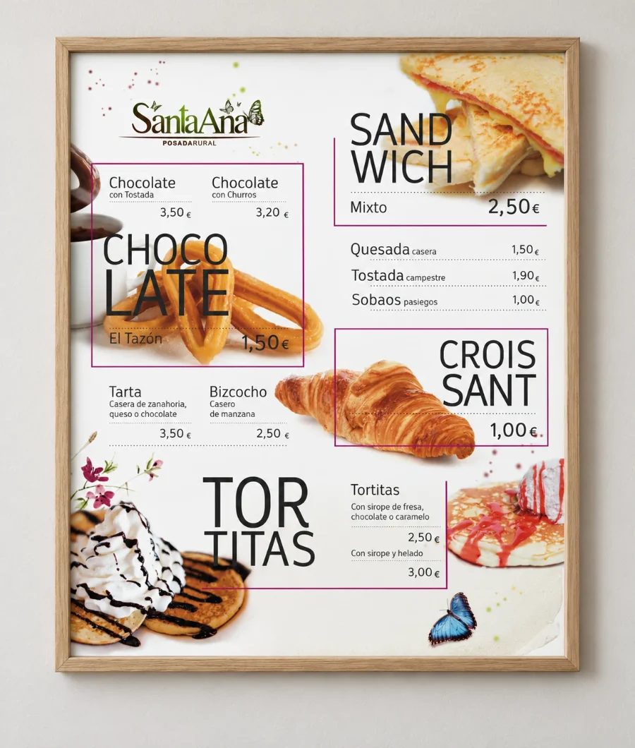Posada Santa Ana · cartas y eventos: carta enmarcada