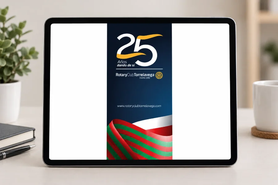 Rotary · 25 aniversario: roll-up en la tableta