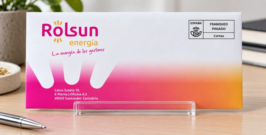 LoGOs Energía · marcas blancas Rolsun y Power Home: sobre en panel (1 de 2)