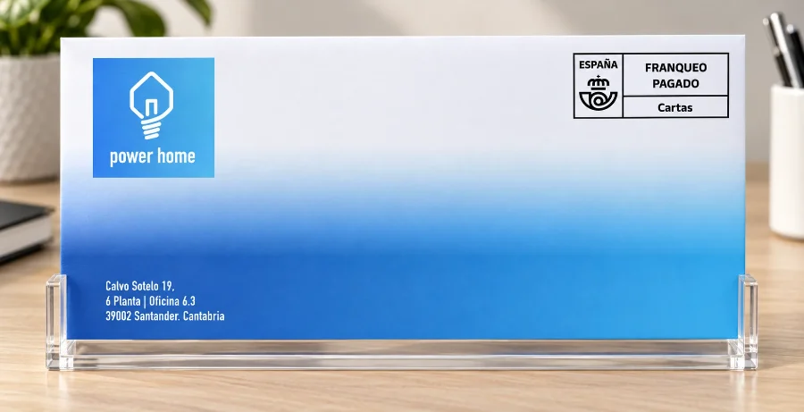 LoGOs Energía · marcas blancas Rolsun y Power Home: sobre en panel (2 de 2)
