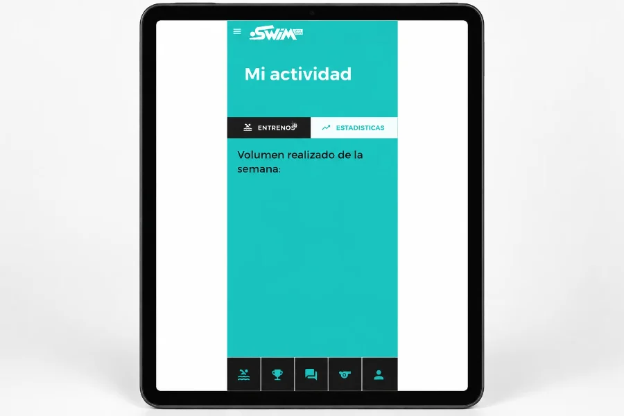 Swim Division · aplicación: aplicación en la tableta