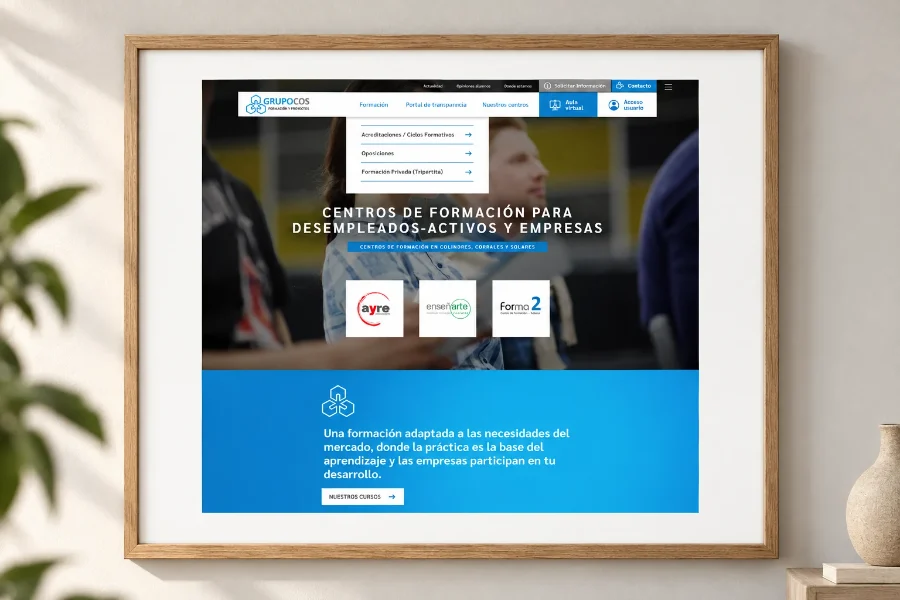 Grupo Cos · webs: presentación enmarcada