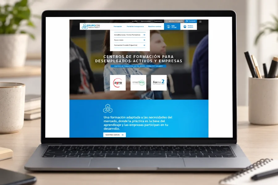 Grupo Cos · webs: web en el portátil