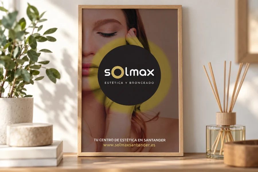 Solmax · cuadríptico de tratamientos: folleto enmarcado