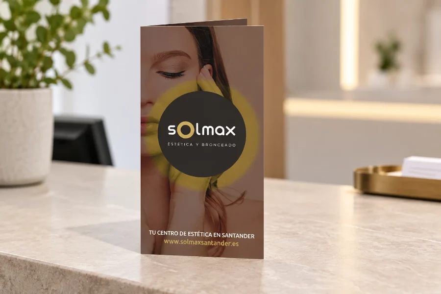 Solmax · cuadríptico de tratamientos: folleto en panel