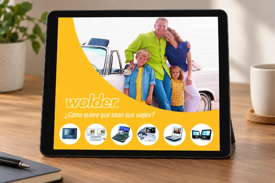 Wolder · comunicación de producto: presentación en la tableta