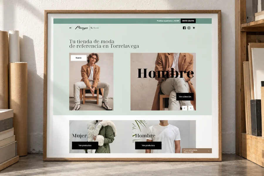 Manager Moda · diseño web: web enmarcada