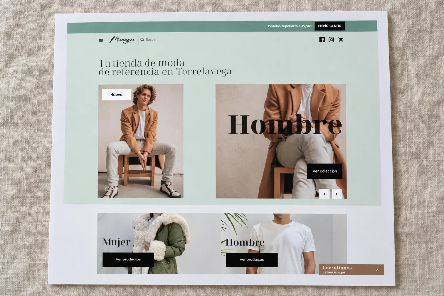 Manager Moda · diseño web: web impresa