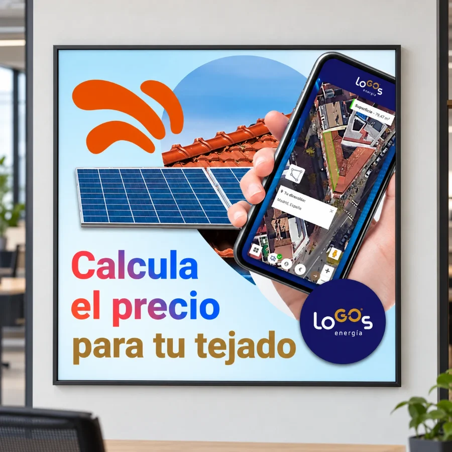 LoGOs Energía · web: cuota real y calculadora solar: web enmarcada