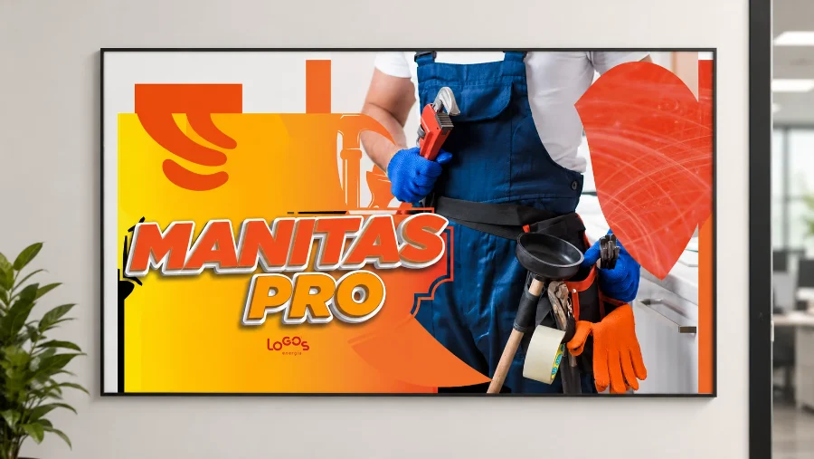 LoGOs · Manitas Pro: diseño enmarcado
