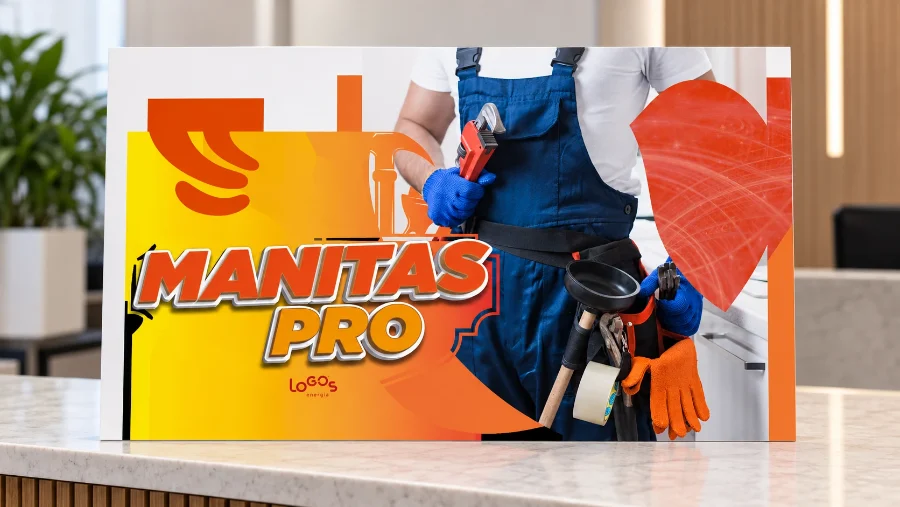 LoGOs · Manitas Pro: presentación en panel