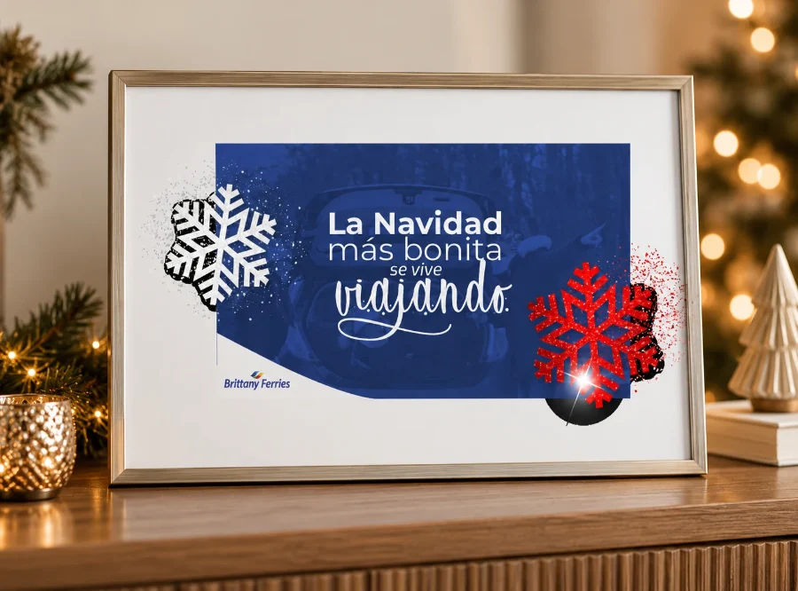 Brittany Ferries · felicitación de Navidad 2019: felicitación enmarcada