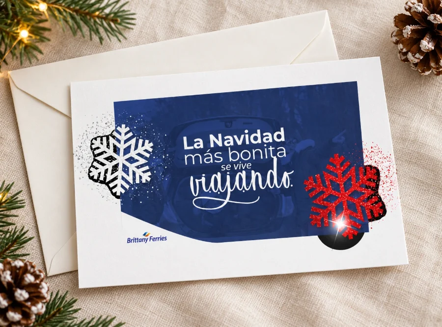 Brittany Ferries · felicitación de Navidad 2019: felicitación impresa