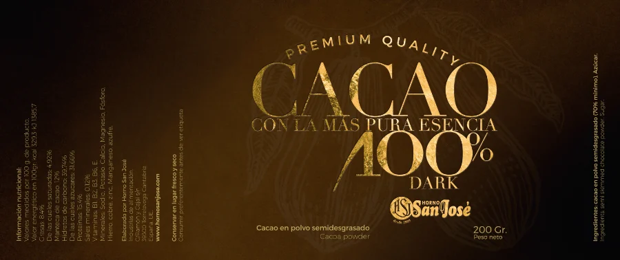 HSJ Cacao · etiquetas 70 % y 100 %: etiqueta (1 de 6)