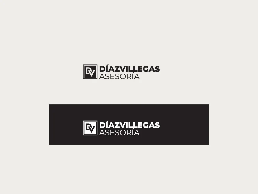Díaz Villegas · logotipo y 50 aniversario: logotipo en positivo y negativo
